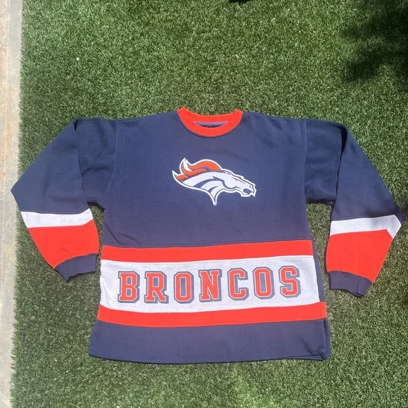 VTG 00s / Y2K NFL Denver Broncos Sweatshirt - Picture 1 of 4